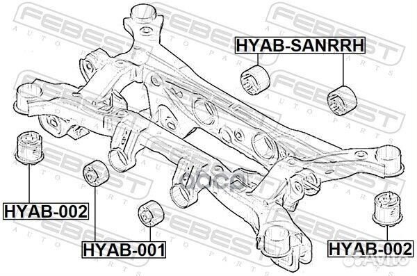 Сайлентблок заднего дифференциала hyab001 Febest