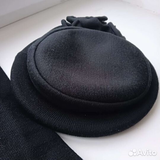 Шляпа и шарф женская черная