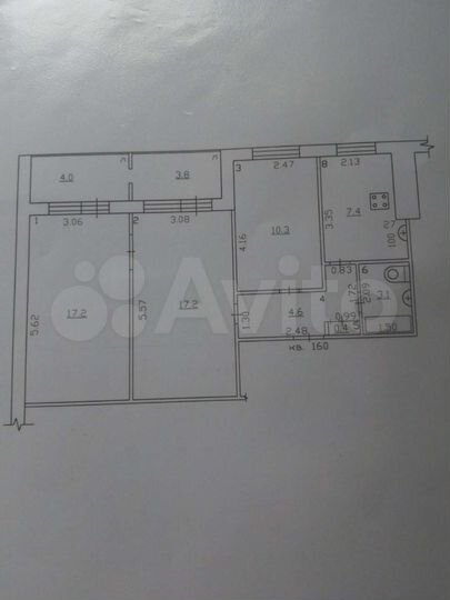 3-к. квартира, 67 м², 1/9 эт.