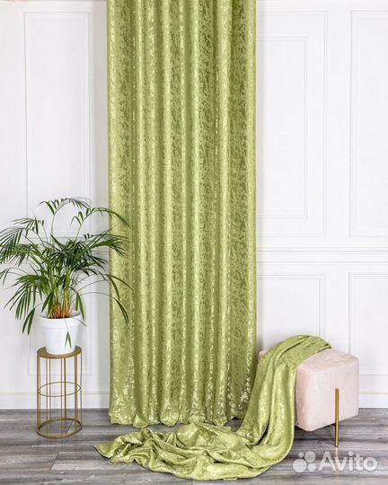Шторы мрамор Версаль светло-зеленый новые пошив