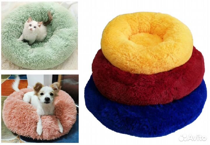 Домики для собак, дизайнерские лежанки и лесенки