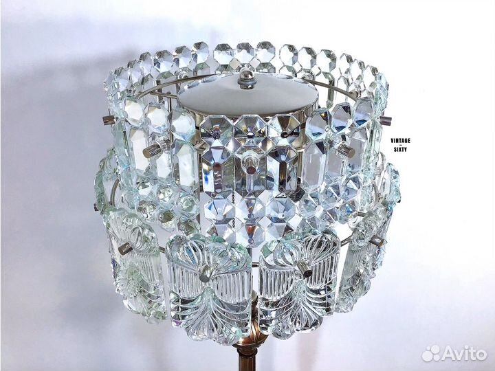 Торшер напольный с абажуром из хрусталя СССР