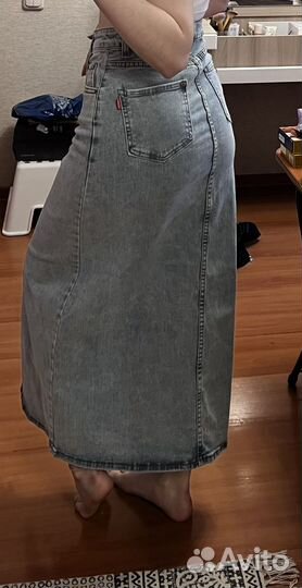 Джинсовая юбка миди