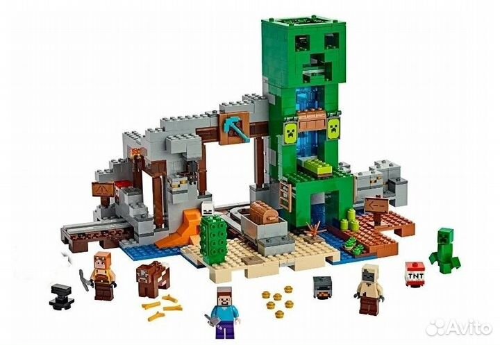 Конструктор Майнкрафт Пещера Крипера 852 дет