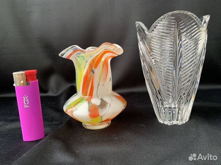 Ваза. Цветное стекло. Хрустальная ваза. СССР.70 г