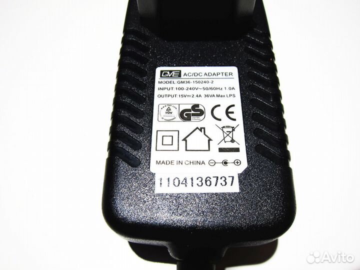 Блок питания GVE GM36-150240-2 15V 2.4A