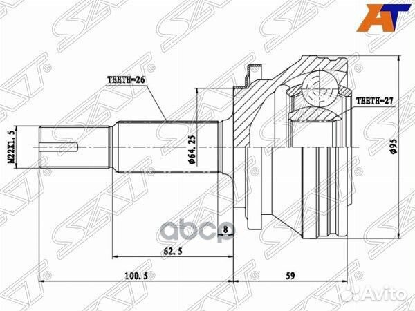 Шрус наружный toyota RAV-4 ACA3#/GSA3# 05/harr