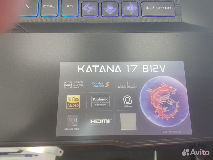 Ноутбук MSI Katana 17 B12V i7-12650 RTX4070