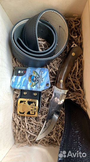 Подарок для мужчины (ремень,футляр,нож). Мужской