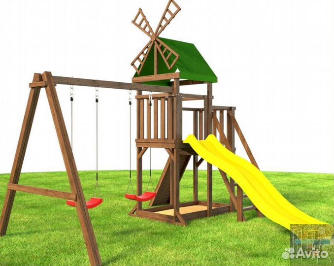 Детская площадка с заливной горкой