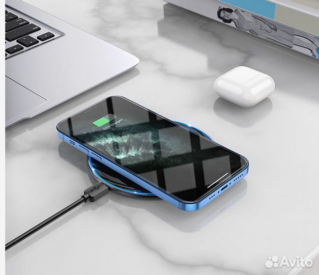 Мощная беспроводная зарядка 15W Hoco CW6 PRO