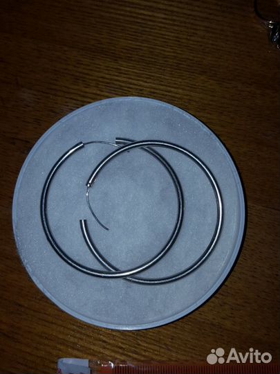 Серьги конго из серебра d6см