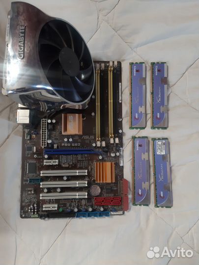 Материнаская плата 775+процессор+башня