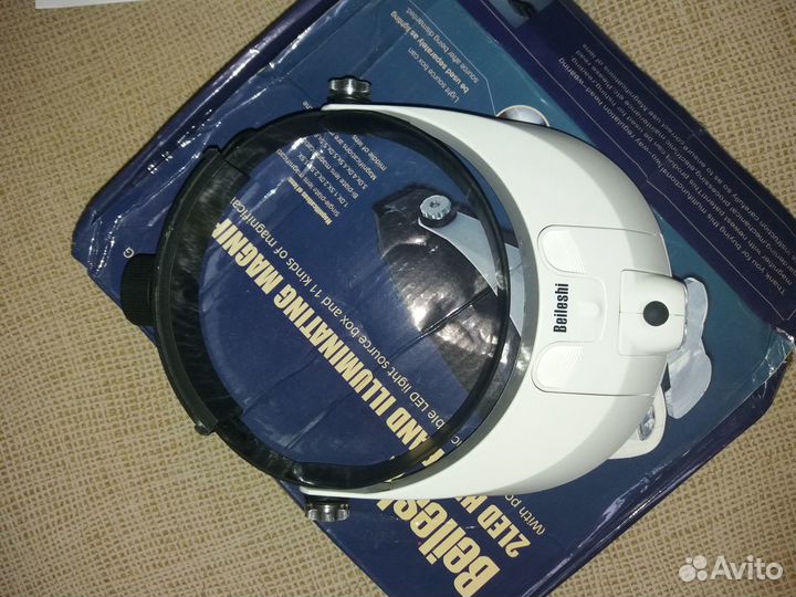 Лупа налобная с подсветкой и набором линз (mg81001