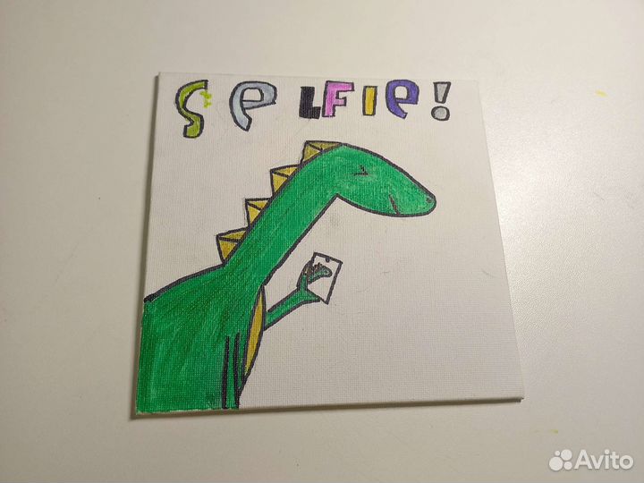 Картина ручной работы Dino сэлфи