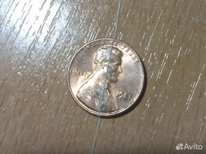 Монета 1 цент 1981 г. XF