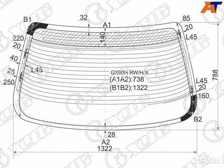Стекло заднее Toyota Chaser X90