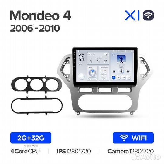 Магнитола Форд Мондео 4 2006-2010 Андроид Teyes X1