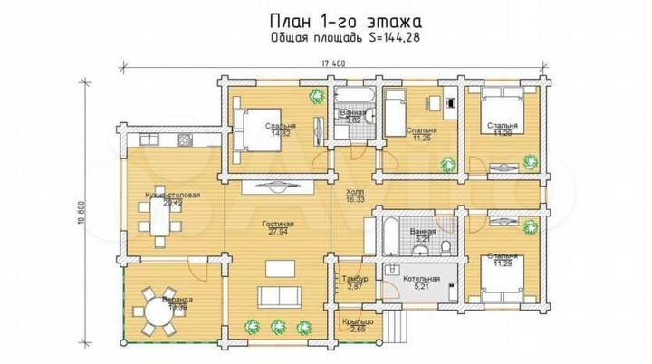 Дом 187,9 м² на участке 12 сот.