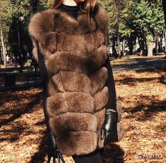 Жилет из натурального меха песца