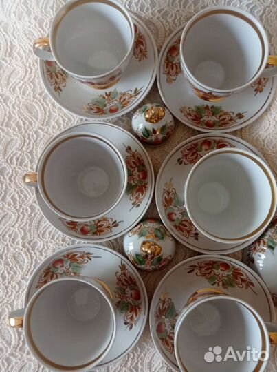 Чайный Кофейный сервиз СССР Полонский фарфоровый