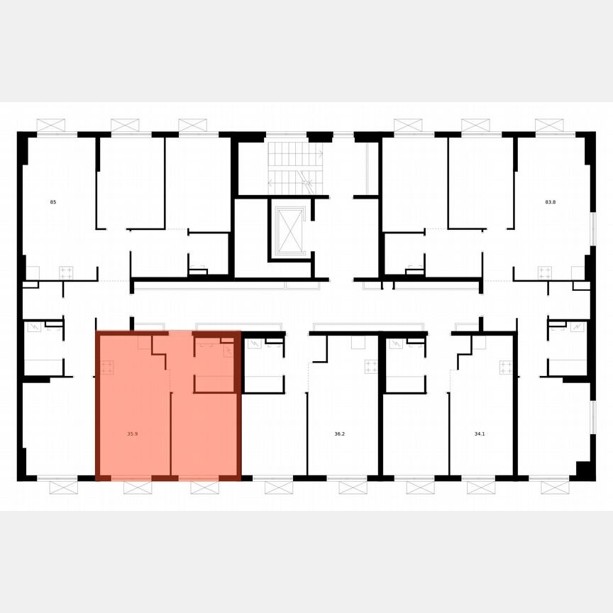 1-к. квартира, 35,9 м², 9/9 эт.