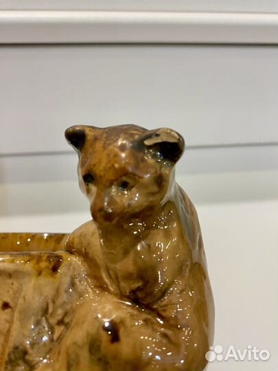 Медведи. Статуэтка. Карандашница. Гжель. СССР