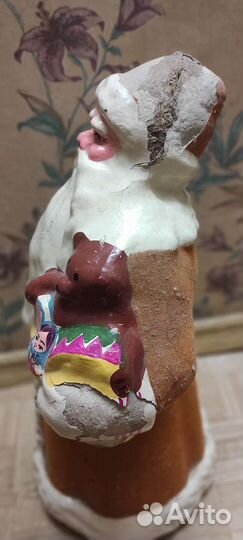 Дед мороз СССР бархат папье-маше