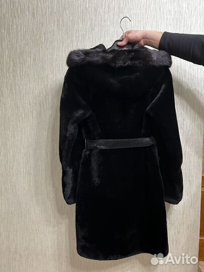 Шуба мутоновая с норкой 40