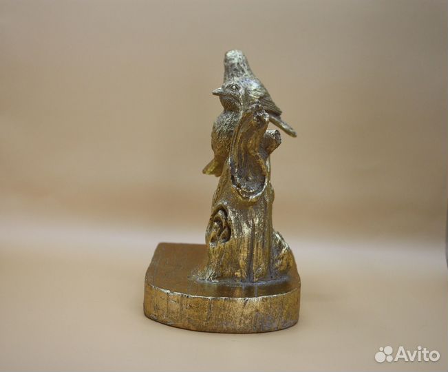 Винтажная статуэтка. «Птицы на ветке». Цвет бронзы