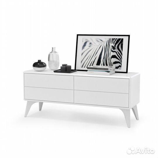 Тумба под тв Спейс 13.269 цвет белый/белый глянец