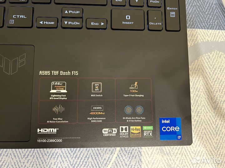 Игровой ноутбук asus TUF Dash F15 FX517ZE-HN120W