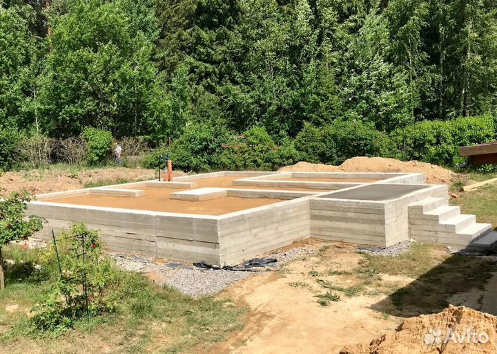 Заливка фундамента, бетонные работы под ключ