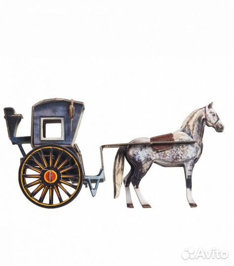 Лошадь Колесница Конструктор 3Д Пазл Игрушка Умбум