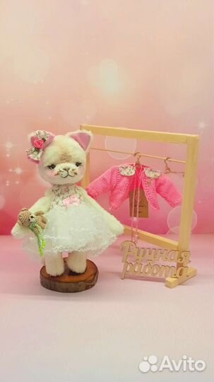 Ручная работа на заказ кошечка зефирка