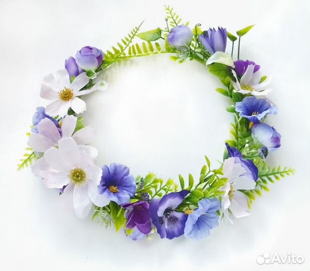 Венок на голову из искусственных цветов