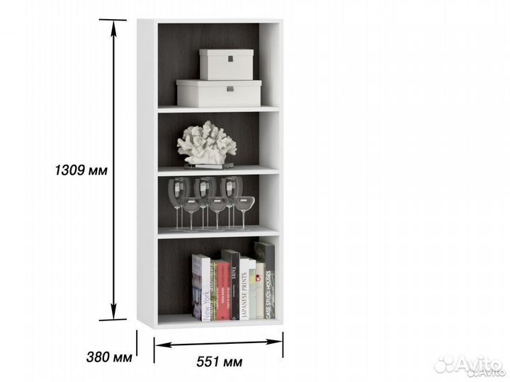 Витрина навесная Белый Глянец Стокгольм