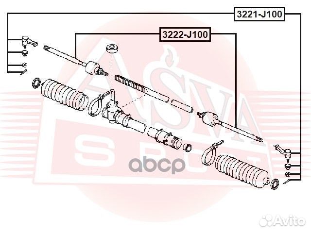 Тяга рулевая 3222-J100 asva