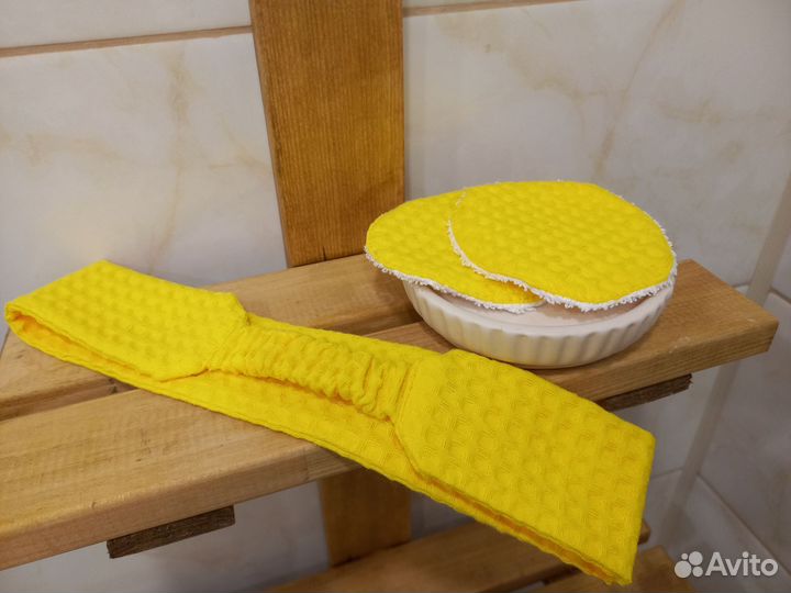 Бокс для умывания. Ободок и спонжи. Ручная работа