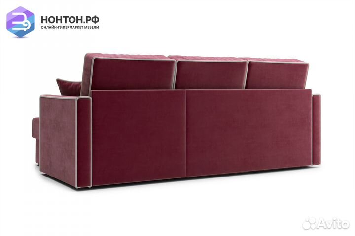 Диван угловой дельфин Леон бордовый
