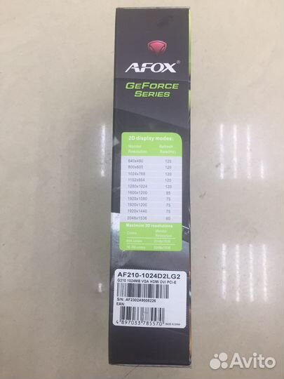 Видеокарта Afox GeForce G210 1Gb.Новая