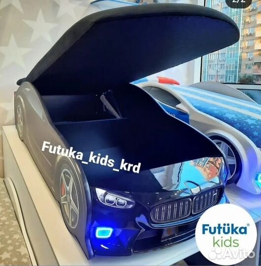 Кровать машинка Uno Plus черная