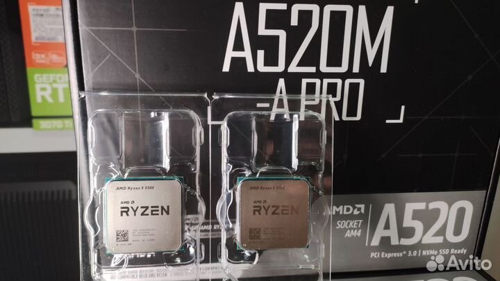 Комплекты Ryzen 5 5500 /5600 + Мат плата AM4 новые