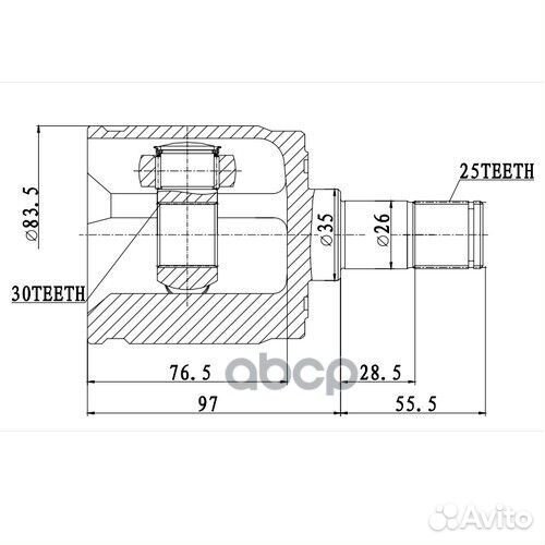 ШРУС внутренний перед прав Z87915R Zikmar