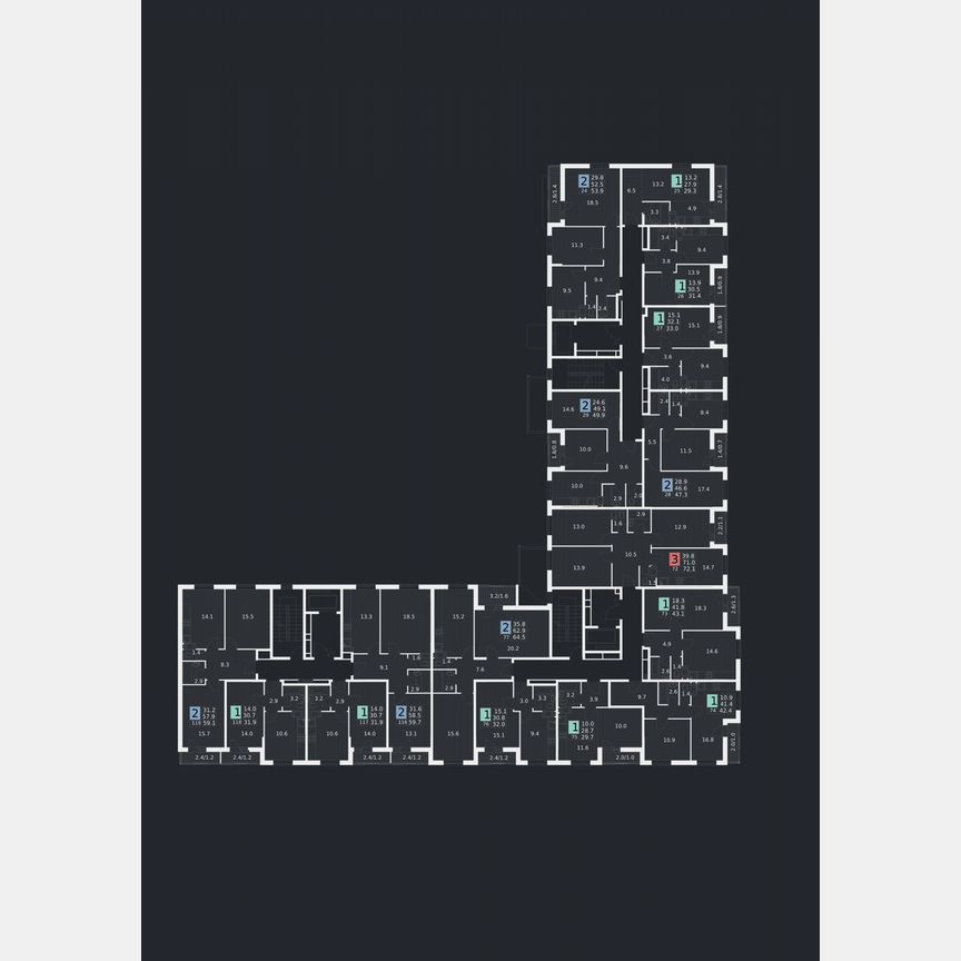 1-к. квартира, 43,1 м², 5/9 эт.