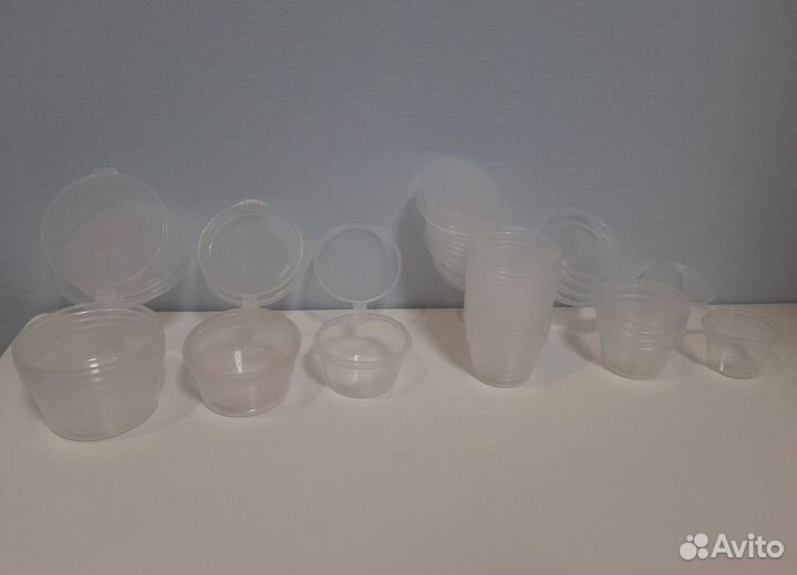 Контейнеры круглые с крышкой 30, 50, 80мл от соуса