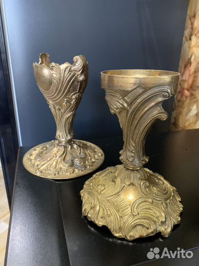 Вазочки бронзовые антикварные 2шт