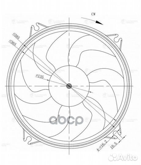 Крыльчатка с эл.мотором citroen 307 (00) /308