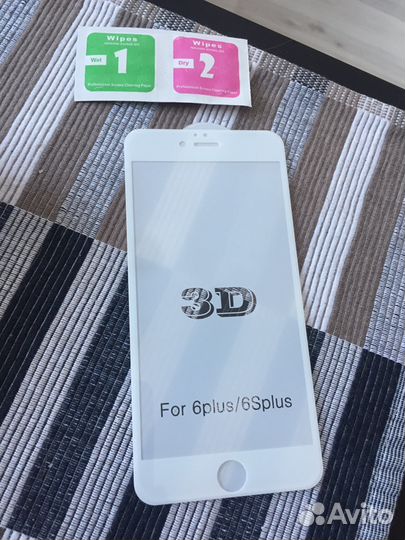 Стекло для iPhon 6 Plus белое