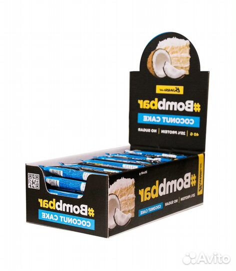 Протеиновый глазированный батончик Bombbar, кокосо